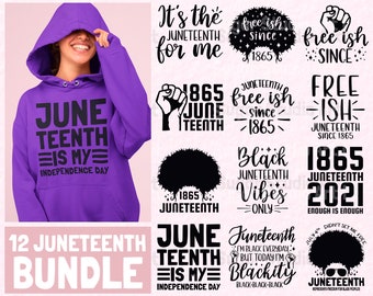 Pacote de arquivos SVG para o Juneteenth, designs quase gratuitos (download digital)