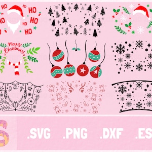 Christmas Venti cold cup  full Wrap Svg, 24Oz, Christmas svg, winter svg, Santa SVG, venti cold cup, full wrap cut File, svg file for cricut