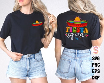 Festa Squad Svg Png, Let's Fiesta Svg, Cinco de Mayo Svg, Mexican Svg, Fiesta Svg, Cinco de Mayo Png, Sombrero Svg, Cinco de Mayo Shirt