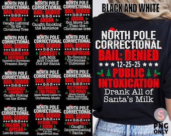 Matching Family Christmas Png, North Pole Correctional, Funny Group Christmas shirts, Holiday Tshirts, Christmas Png, Xmas Family png