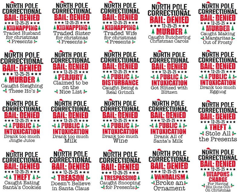 Matching Family Christmas Png, North Pole Correctional, Funny Group Christmas shirts, Holiday Tshirts, Christmas Png, Xmas Family png image 5