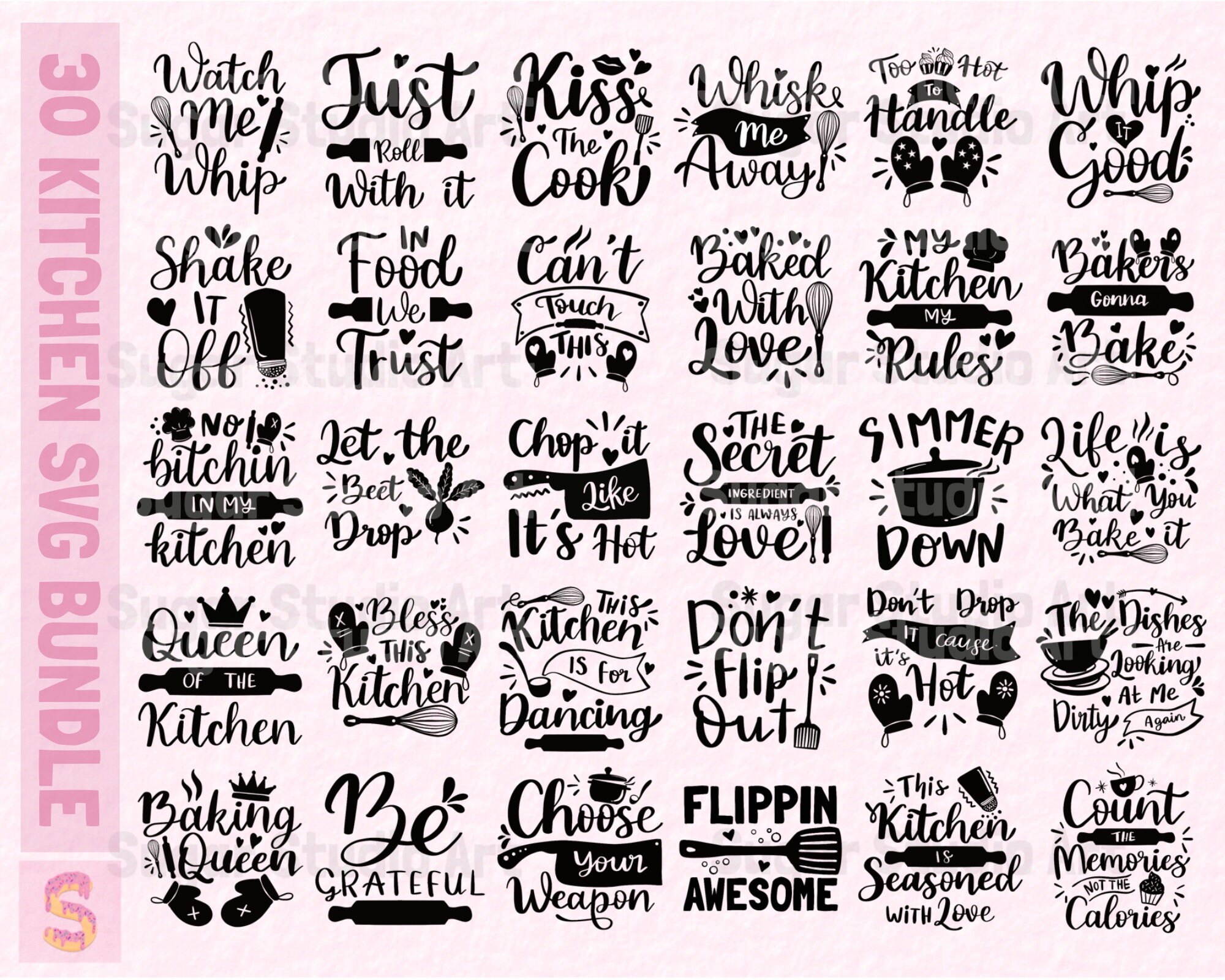 Download Kitchen Svg Bundlehand Lettered Kitchen Quote Svg Baking Etsy