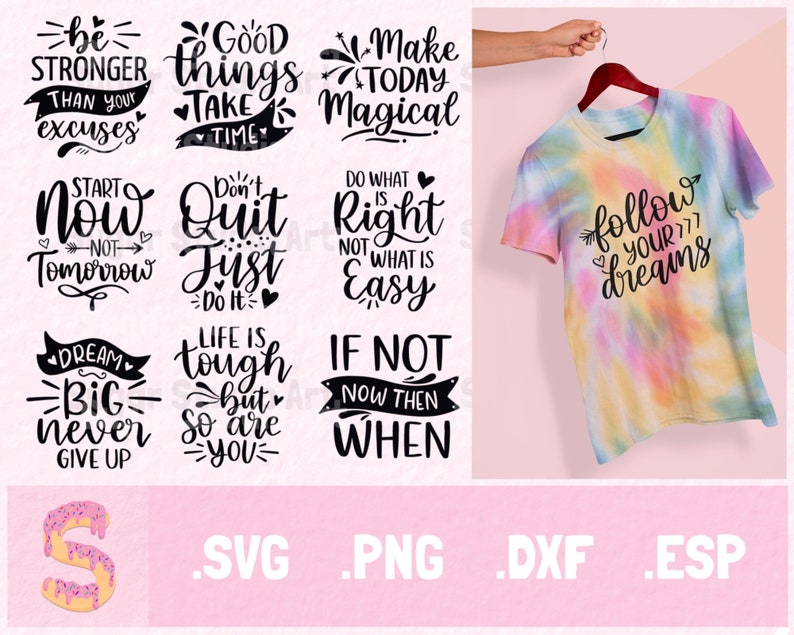 Motivational Quotes Bundle Svg, Hand Lettered, Inspirational Quotes Svg ...