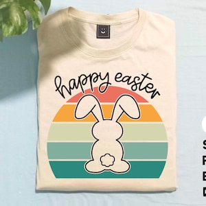 Happy Easter Bunny Retro-Svg-Png, Ostern SVG, Ostern-Shirt-Svg, Kaninchen-Svg, Retro-Ostern-Svg, SVG-Datei für Cricut, Png-Sublimation-Designs