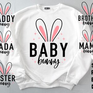 Family Bunny SVG, Mama Bunny SVG, Baby Bunny Svg, Easter Svg, Easter Shirt SVG, Easter Gift for her Svg, Family Shirt Svg, Sublimation png