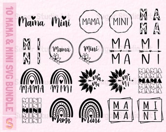 Mama and Mini SVG bundle, Mommy and Me Bundle SVG file for Cricut, Mother&#39;s Day SVG bundle, Mothers Day, cut file