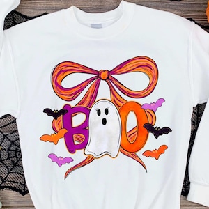 Boo PNG, Spooky Coquette PNG, Ghost PNG, Halloween Png, Fall Png, Preppy Png, Trendy Png, Halloween Bow Png, Faux Glitter Png, Brushstroke