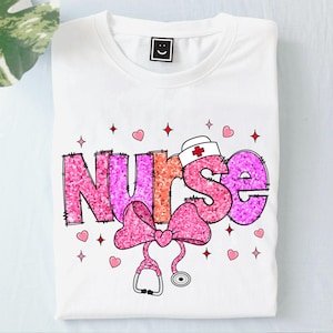 Glitter Nurse Valentine Coquette bow png, Nurse Valentine Png, Valentine Png, Valentine nurse Png, Nurse png sublimation, Nurse heart png