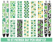 St Patrick’s Pen Wrap Bundle, Pen Wraps Sublimation, clover pen svg , lucky pen svg, Epoxy Pen Wraps, Pen Wrap Bundle, Ink Joy Pen Wrap