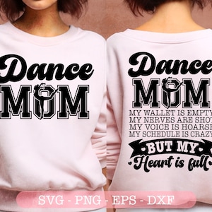 Dans moeder mijn portemonnee is leeg SVG, dans moeder SVG, dans vibes SVG, voorvak en achterkant SVG-bestanden voor cricut, digitale download, sublimatie