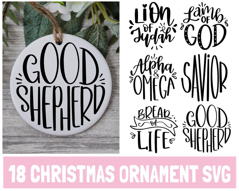 Hand Lettered Christmas Ornament SVG Names of Christ Etsy