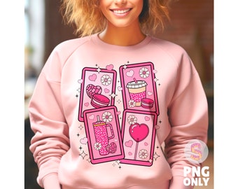 Cafecito y Chisme Valentine's Day PNG, Concha Valentine's Day Shirt Png, Candy Valentines, Mexican Valentine Sublimation Digital Download