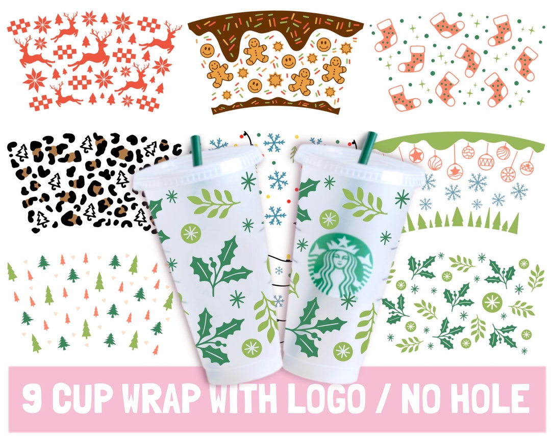Christmas Cup Wrap Svg Bundle, Coffee Wrap Svg, Cute Christmas Svg