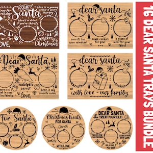 16 Dear Santa Tray SVG, Christmas Bundle SVG, Santa Tray SVG, Santa Plate svg, Santa Milk Cookies svg, Cookies for Santa svg, carrot svg