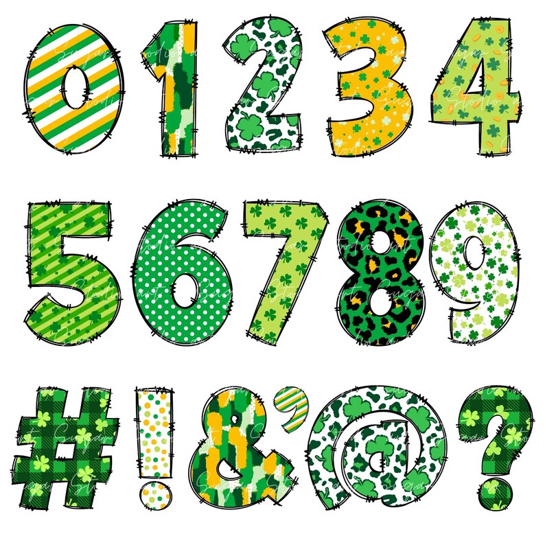 Puede incluir: N&uacute;meros del 0 al 9 y s&iacute;mbolos #, !, &, @ y ? con un patr&oacute;n verde, amarillo y blanco y un contorno cosido.