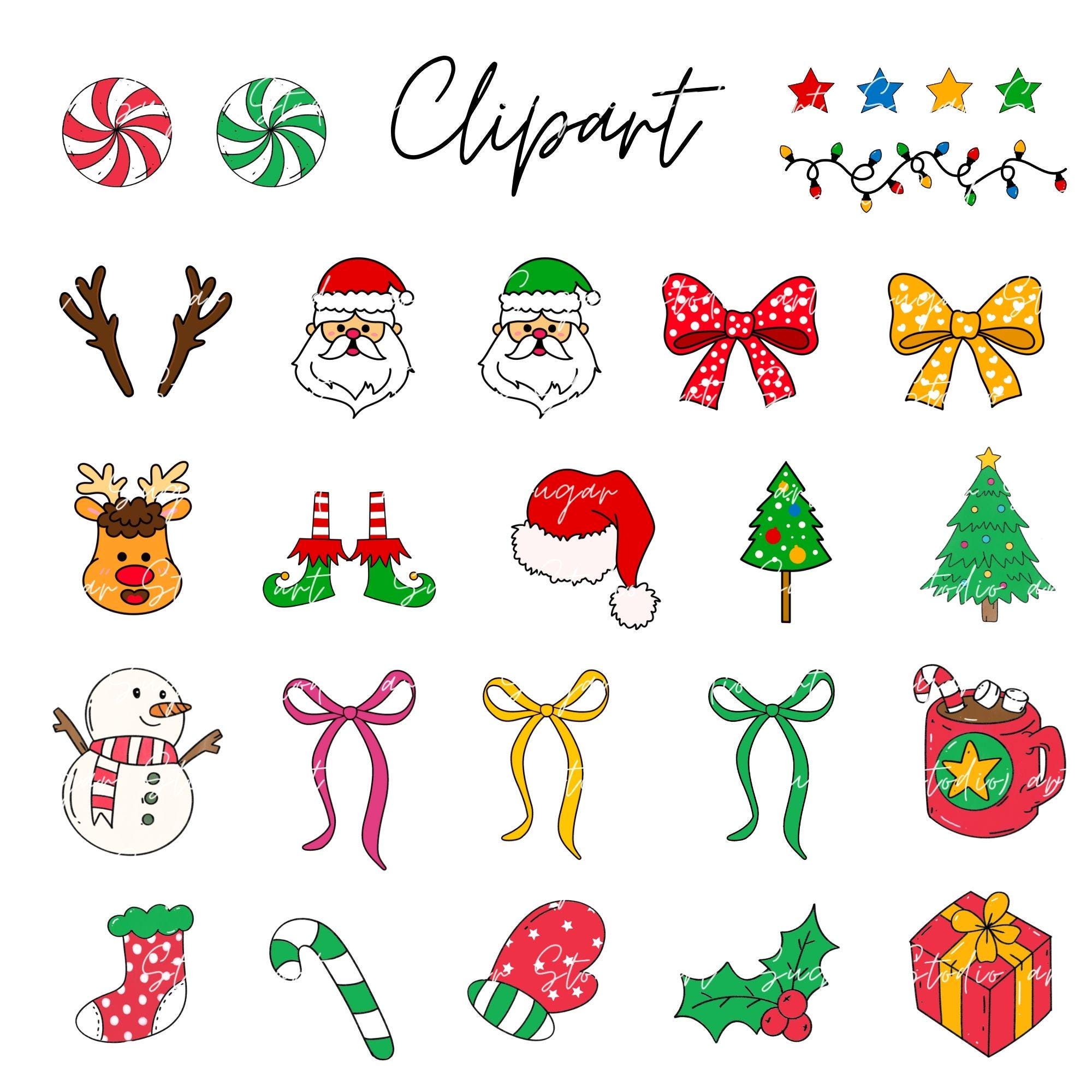 Christmas Letters Doodle Alphabet PNG Bundle | Holiday Clipart for ...