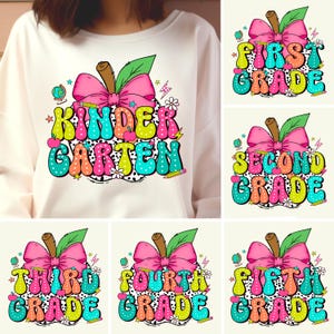 Retro Back To School Bundle, Kindergarten, First Day Of School, Coquette Pencil, Pre-k 1st/2nd/3rd Grade, School Bundle Png, Back To School