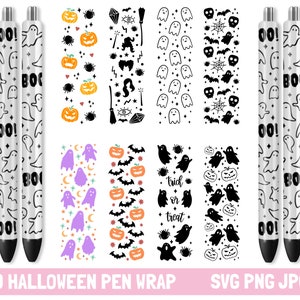 9 Halloween Pen Wraps Bundle, Pen Wraps svg, Halloween svg, Pumpkin svg, Spooky svg, Epoxy Pen Wraps, Pen Wrap Bundle, Ink Joy Pen Wraps