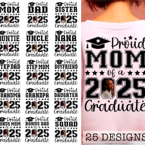 Bundle SVG diplômé fier 2025, PNG Svg de remise des diplômes, Svg senior fier, Svg famille senior, Svg diplômé, photo de l'obtention du diplôme 2025, SVG cricut