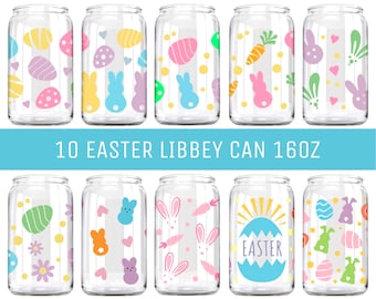 Easter svg, Can glass wrap bundle SVG, Easter Libbey can wrap SVG, bunny can glass wrap, 16OZ , libbey can glass SVG, Svg file for cricut