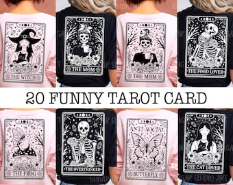 Tarot cards funny Bundle SVG, Halloween Svg, Tarot cards svg, tarot bundle svg, funny tarot cards svg, Skeleton png, skull tarot svg