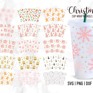15 tazza senza foro da 24 once, Natale in formato SVG, Coppa fredda di Natale in formato SVG, Inverno in formato Svg, Venti Cold Cup da 24 once, Fiocco di neve in formato SVG, Babbo Natale in formato SVG, buon Natale in formato SVG