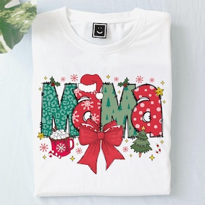 Christmas Mama Coquette Png, Mama Claus png, Christmas Tree Cake png, Christmas coquette bow png, Doodles Xmas, Candy Cane Santa Hot Cocoa