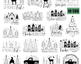 Plotterdatei Weihnachten svg, Frohe Weihnachten, Schriftzüge Weihnachten deutsch, Herbst svg, Merry Christmas svg, Plotterdatei Haus svg