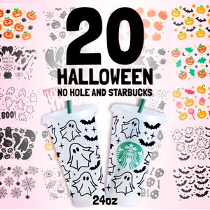 20Packcombo Full Wrap Halloween No hole Cup Svg Bundle, Halloween SVG Bundle, Cup wrap svg Bundle, cup 24Oz, Pumpkin SVG, spooky SVG