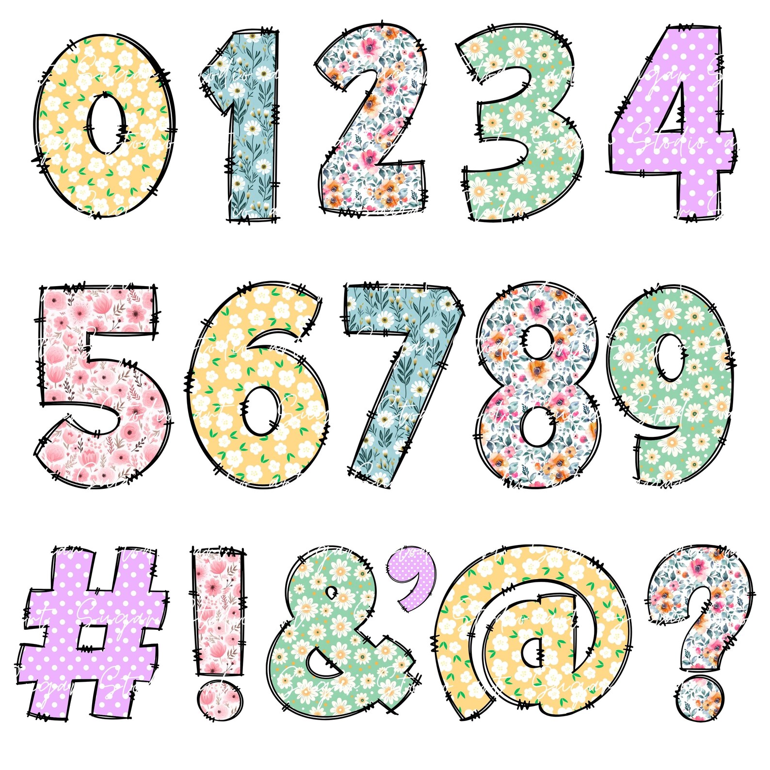 Spring Floral Alphabet Letters PNG Bundle, Summer Mothers Day Flower ...