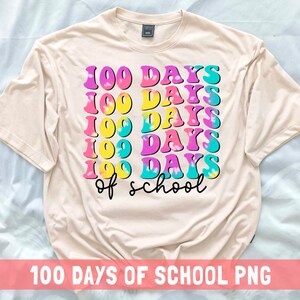 Happy 100 days of school PNG, 100 Days Brighter, 100th days of school png, Tie Dye, Teacher, Sublimation Design Downloads, Png designs