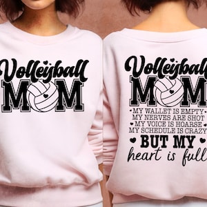 Mamá de voleibol Mi billetera está vacía svg, Mamá de voleibol svg, Vibraciones de voleibol svg, Bolsillo delantero y archivos svg traseros para cricut,Descarga digital