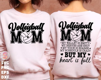 Volleyball Mom My Wallet is Empty svg, Volleyball mom svg, Volleyball vibes svg, Front pocket and back svg files for cricut,Digital Download
