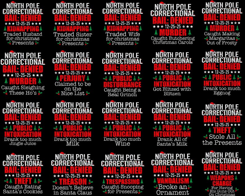 Matching Family Christmas Png, North Pole Correctional, Funny Group Christmas shirts, Holiday Tshirts, Christmas Png, Xmas Family png image 3