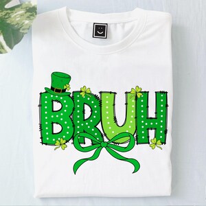 Bruh St Patrick&#39;s Day Coquette Png, St Patricks day png, Lucky png, St Patrick, St Pattys day png, Retro St Patrick day png, Doodle letters