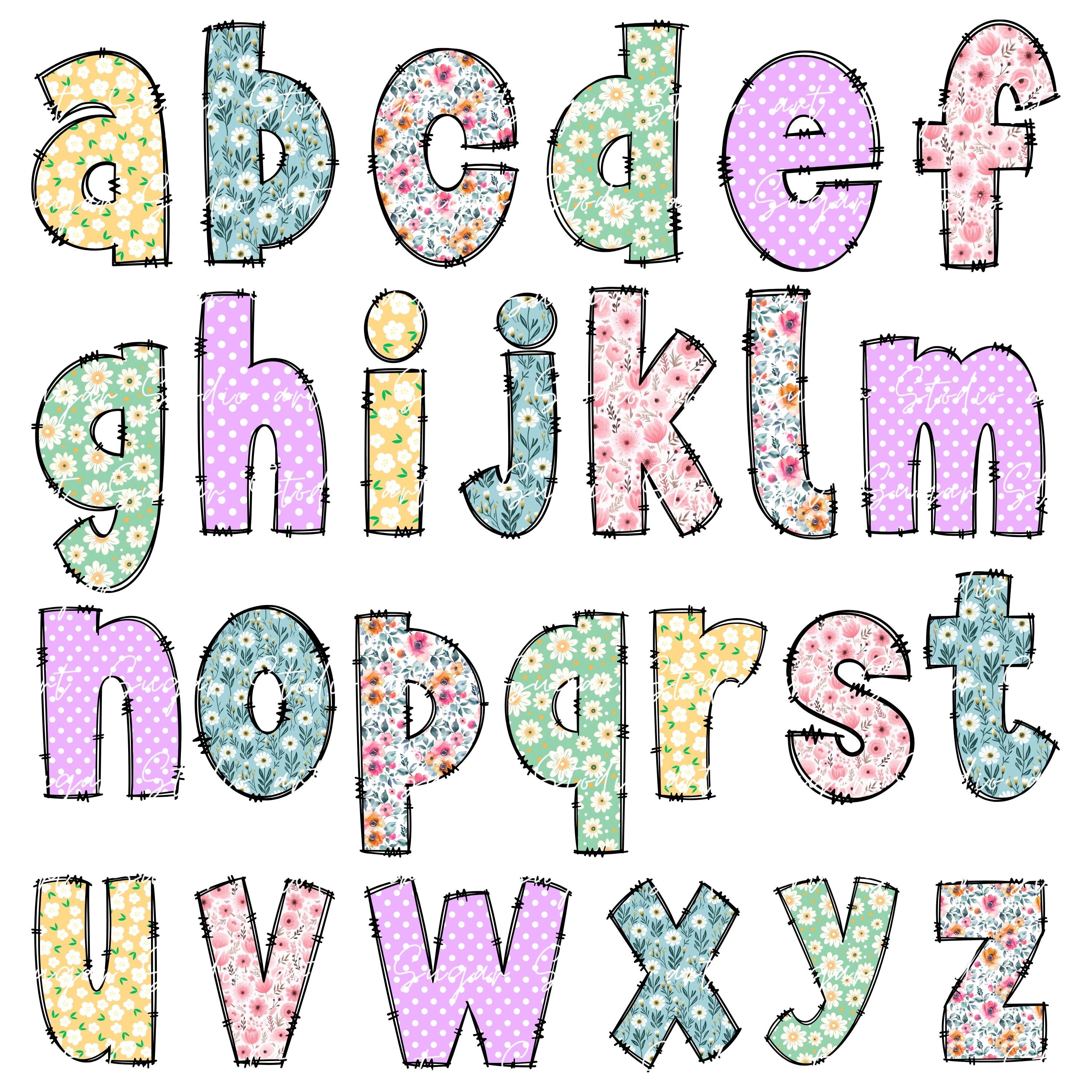 Spring Alphabet Letters Spring Floral Alphabet Letters PNG Bundle, Summer Mothers Day Flower ...