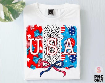 Patriotic Png, Coquette USA PNG, Retro America Png, 4th Of July Png, 4th Of July Sublimation Design, Floral Usa Png, Girly USA Png