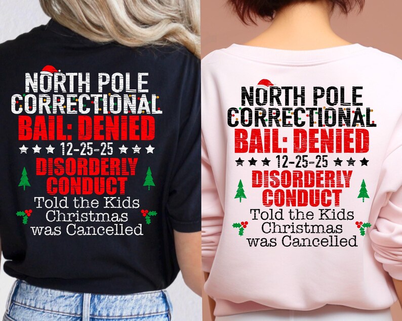 Matching Family Christmas Png, North Pole Correctional, Funny Group Christmas shirts, Holiday Tshirts, Christmas Png, Xmas Family png image 6