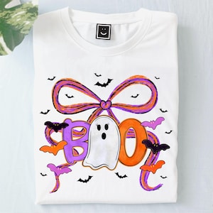 Boo PNG, Spooky Coquette PNG, Ghost PNG, Halloween Png, Fall Png, Preppy Png, Trendy Png, Halloween Bow Png, Faux Glitter Png, Brushstroke