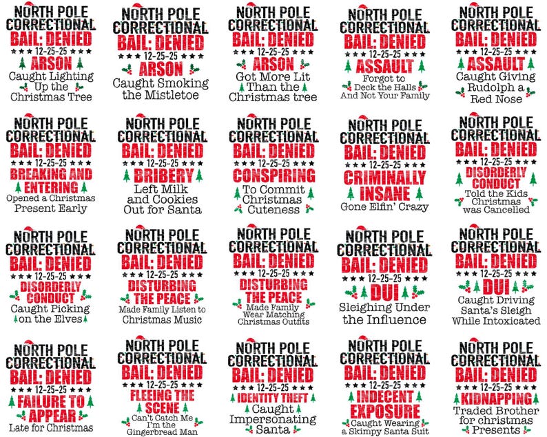 Matching Family Christmas Png, North Pole Correctional, Funny Group Christmas shirts, Holiday Tshirts, Christmas Png, Xmas Family png image 4