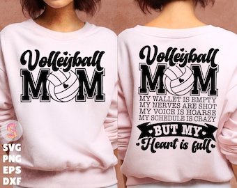 Volleyball Mom My Wallet is Empty svg, Volleyball mom svg, Volleyball vibes svg, Front pocket and back svg files for cricut,Digital Download
