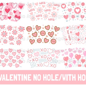 Valentine Geen gat SVG met gat Svg Bundel, Cup 24oz, Volledige wrap Cup SVG, Valentine geen gat Volledige Wrap, Valentijnsdag Svg, venti cup, cricut