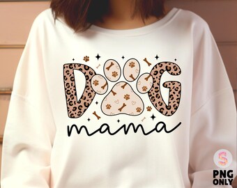 Dog Mama png, Mom Leopard Png, Dog Mom png, Leopard Mama png, Mother's Day Gift, Gift for dog mama, Gift for mama png, retro mom png