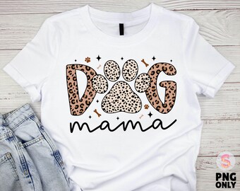 Dog Mama png, Mom Leopard Png, Dog Mom png, Leopard Mama png, Mother's Day Gift, Gift for dog mama, Gift for mama png, retro mom png