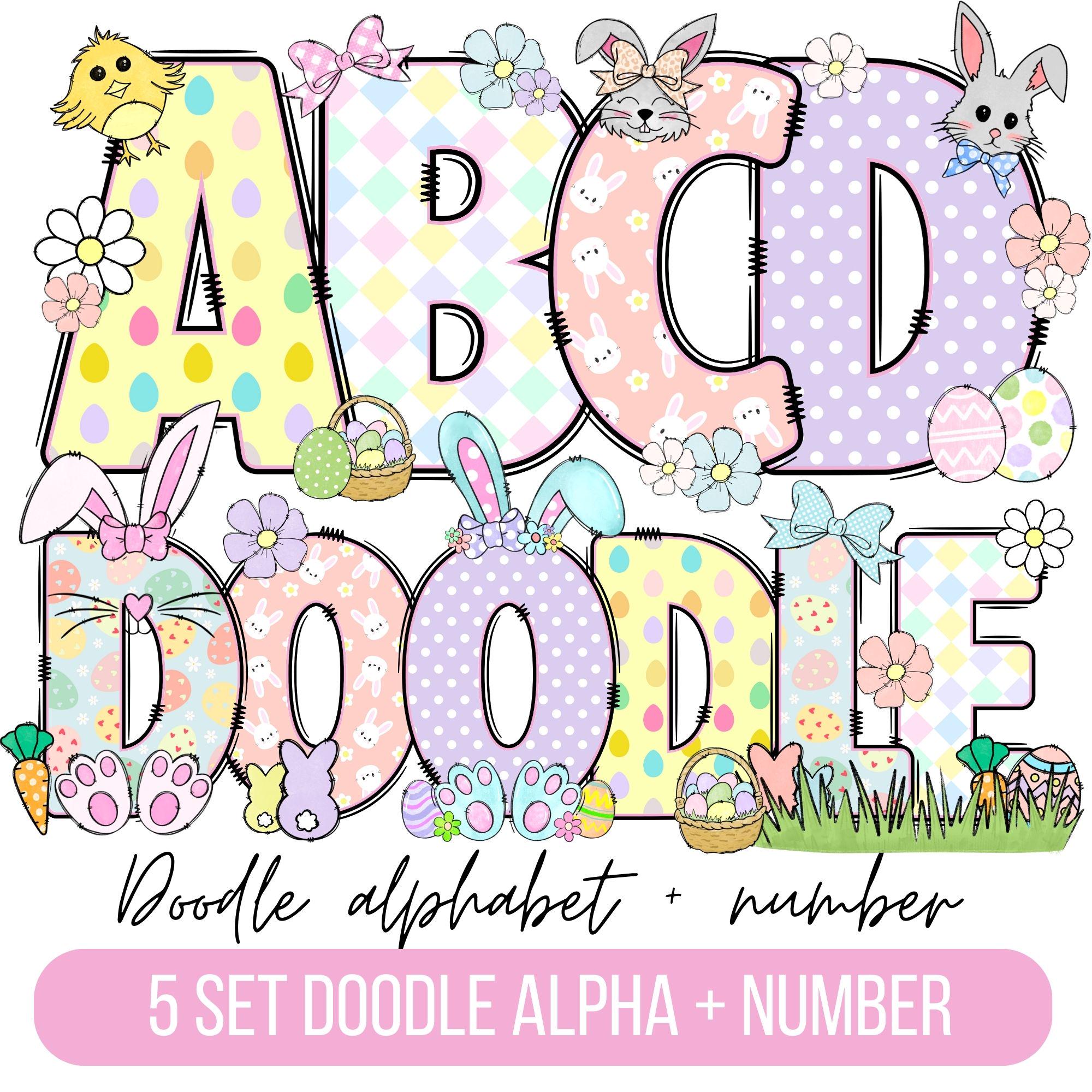 Easter Day Alphabet Letters PNG Bundle, Easter Clipart Png, Bunny ...