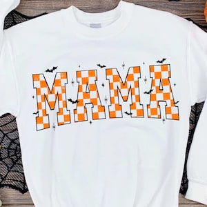 Retro Mama Halloween Png, Halloween Mama, Varsity Png, Mom Life Png, Trendy Png, Retro Png, Checkered Png, Sublimation T Shirt Design