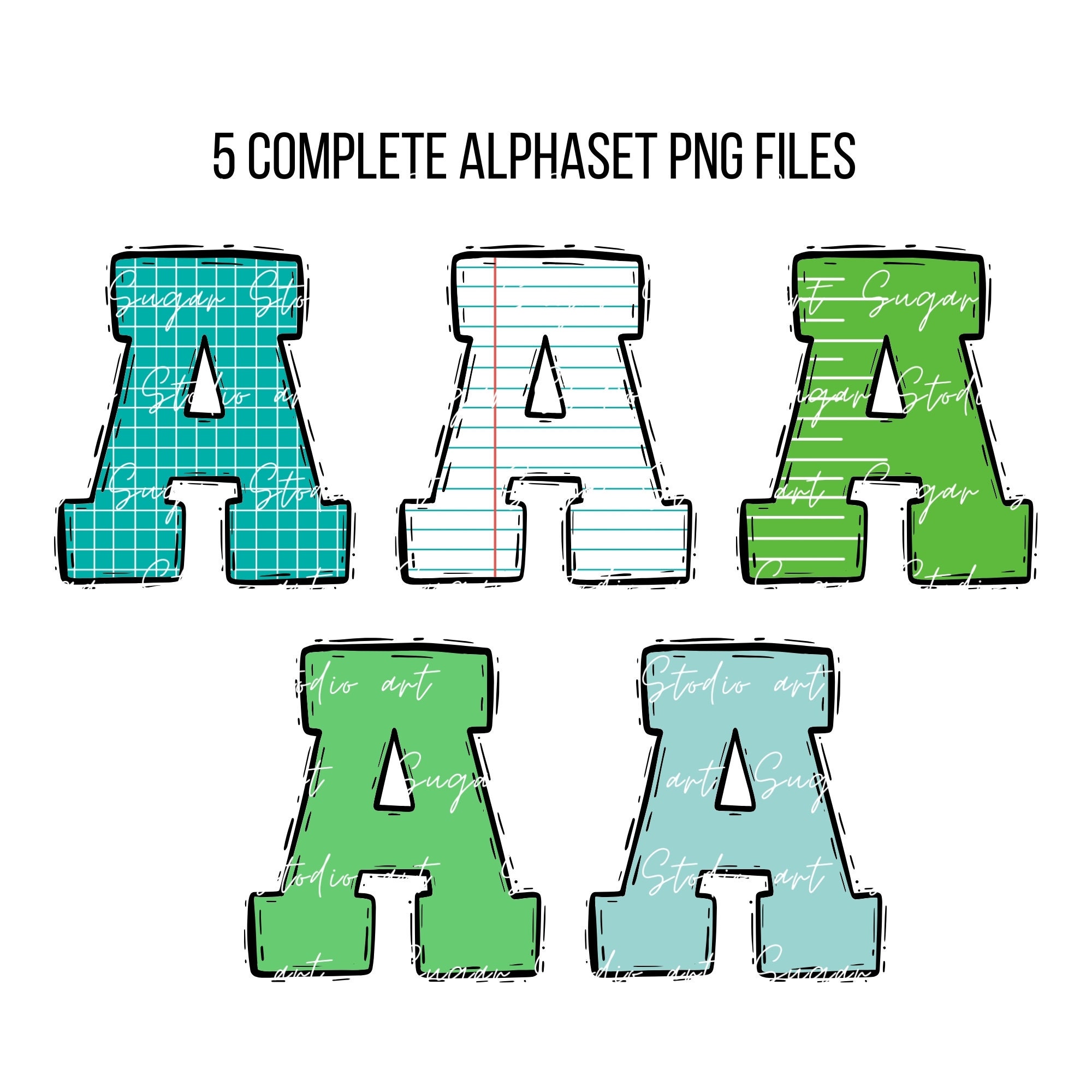School Teacher Doodle Alphabet Bundle, Teacher PNG Letters, Numbers ...