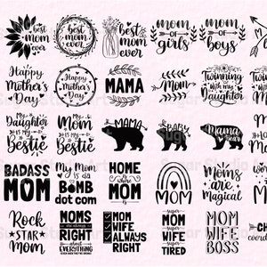 Mother’s Day Svg Bundle, Hand lettered SVG, Happy Mother&#39;s Day svg files, Funny Mom quotes svg, Mother&#39;s Day Design, Mother&#39;s Day Gift