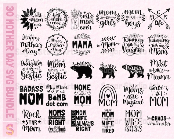 Mother’s Day Svg Bundle, Hand lettered SVG, Happy Mother's Day svg files, Funny Mom quotes svg, Mother's Day Design, Mother's Day Gift