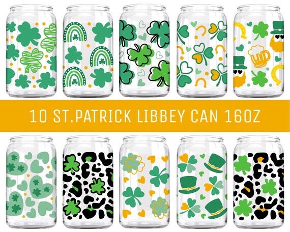 Saint Patrick’s day Can glass svg,st patricks day svg, clover libbey glass svg, lucky can glass svg, shamrock svg, beer can glass, cricut